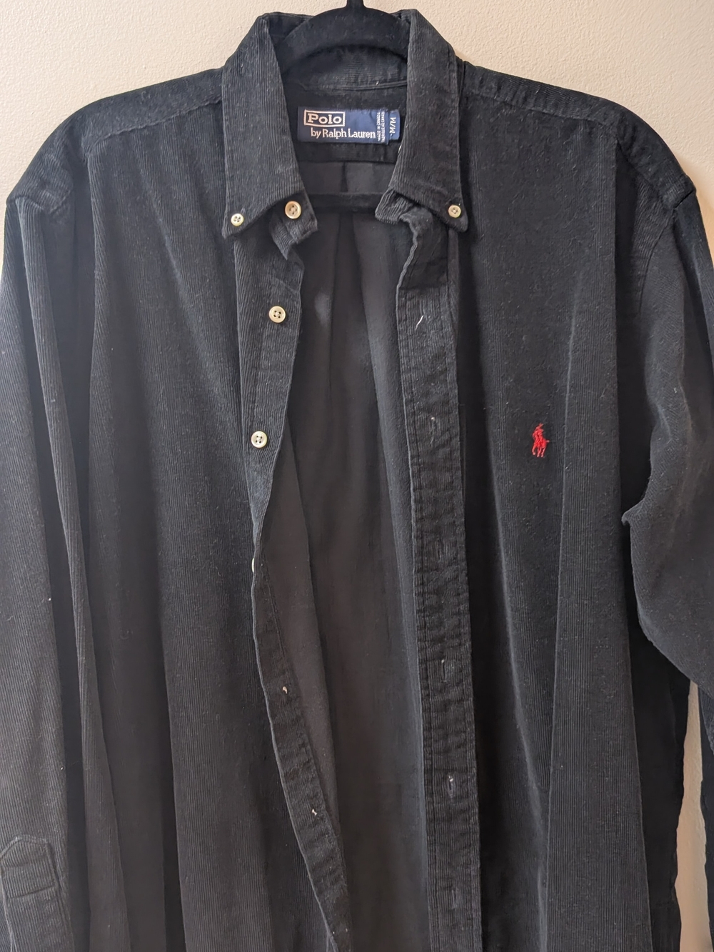 Vintage Polo By Ralph Lauren Corduroy Oxford Button Down Black